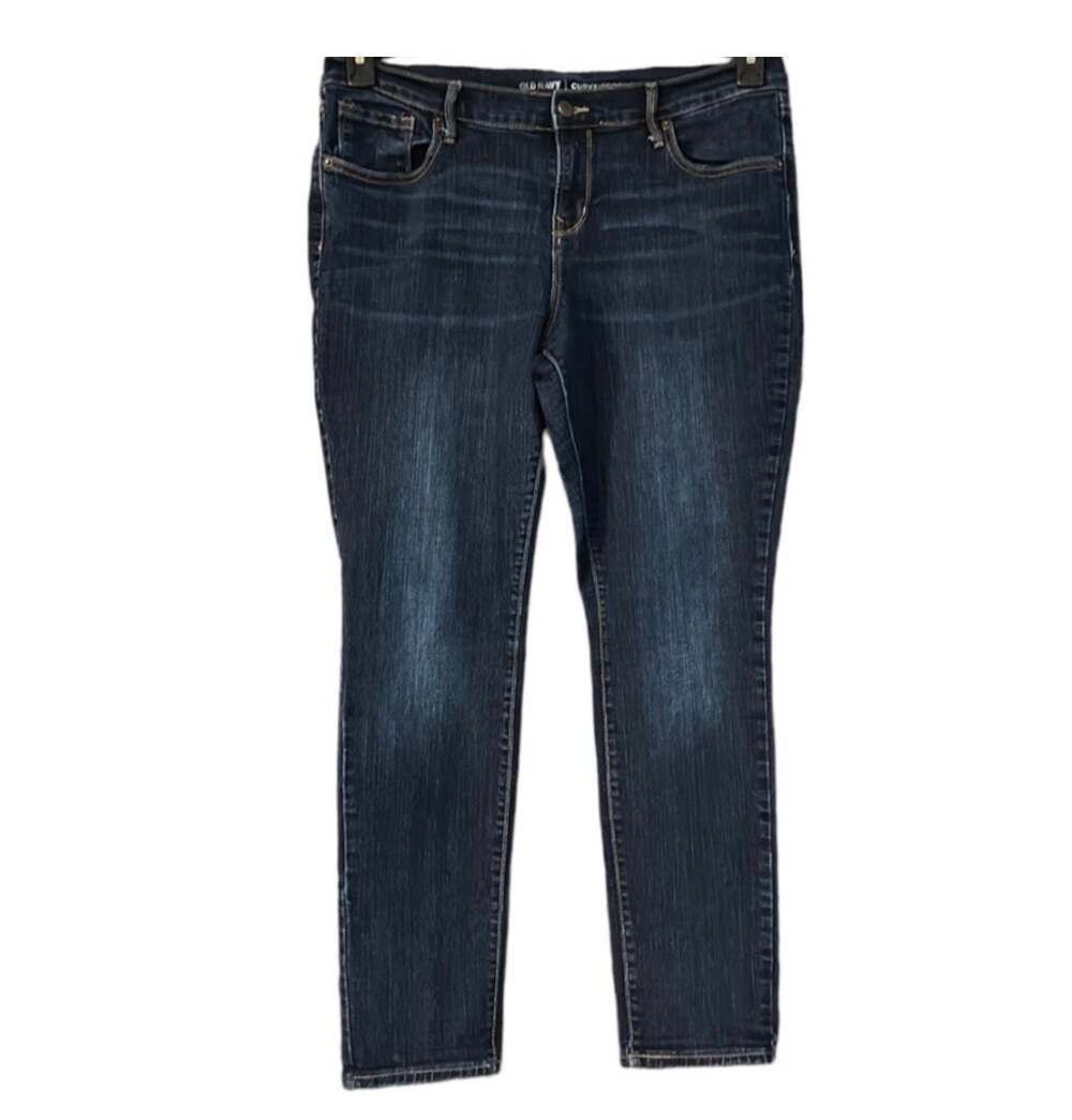 Old Navy Curvy Profile Mid-Rise Skinny Dark Wash Jeans